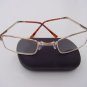 FOLDING READING GLASSES SPRUNG ARM HARD CASE +2.5  GOLD COLOURED FRAME F4