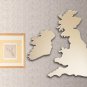 NEW WALL MIRROR UNIED KINGDOM MAP DESIGN HOME BATHROOM 40CM X 40CM STICK-ON