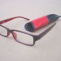 READING GLASSES RED/BLACK SPRING TEMPLE +3.0