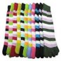 1 PAIR LADIES GIRLS STRIPEY SOFT KNITTED TOE SOCKS UK 4-7 EU37-40 LILAC RED PINK