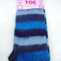 1 PAIR LADIES GIRLS STRIPEY SOFT KNITTED TOE SOCKS UK 4-7 EU 37-40 MIXED BLUES