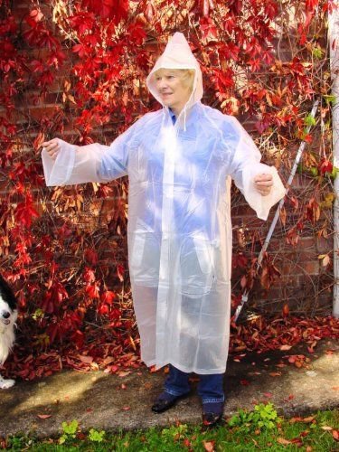 CLEAR PVC VINYL (EVA) HOODED RAINCOAT MAC UNISEX REUSABLE FESTIVALS