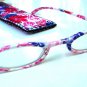 NEW FASHION READING GLASSES & MATCHING POUCH PINK PURPLE FLORAL DESIGN +1.0