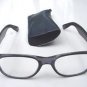 WAYFARER STYLE READING GLASSES BLUE WITH POUCH +3.0