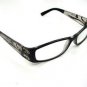 QUALITY READING GLASSES PLAIN BLACK FRAMES & DIAMANTE DECORATED ARMS + 3.0 E50