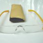 NEW YELLOW RIMLESS READING GLASSES & POUCH +3.0 D512