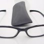 NARROW WAYFARER STYLE  READING GLASSES BLACK WITH POUCH +2.5