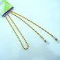 GLASSES NECK CHAIN DOT DASH GOLD COLOUR METAL LINKS LANYARD CORD