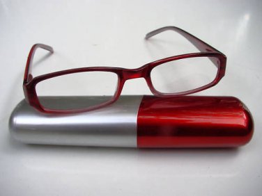 SMART SPRUNG ARM RED READING GLASSES & CASE + 3.0 D515