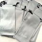 12 x USEFUL GLASSES CASES SOFT POUCH SLIP CASE PLAIN SILVER BLACK DRAWSTRING