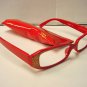 STYLISH READING GLASSES DESIGNER RED GOLD +2.0 D503