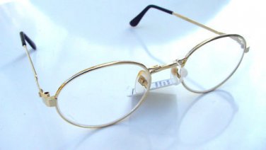 NEW OVAL READING GLASSES GOLD METAL FRAMED +1.75