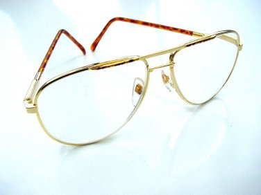 QUALITY AVIATOR STYLE SPRUNG ARM READING GLASSES GOLD METAL FRAME +2.0 premier M