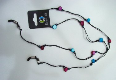 NEW GLASSES NECK CHAIN BEADED NECKLACE SAFETY CORD STRAP RASPBERRY TURQUOISE