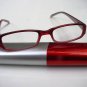 SMART SPRUNG ARM RED READING GLASSES & CASE + 2.0 D515