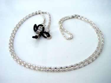 GLASSES NECK CHAIN BRIGHT SILVER COLOUR METAL LINKS LANYARD CORD 403AS