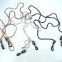SET OF 3 GLASSES METAL NECK CHAINS CHAIN LANYARD CORD GOLD GUNMETAL SILVER 403AS