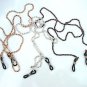 SET OF 3 GLASSES METAL NECK CHAINS CHAIN LANYARD CORD GOLD GUNMETAL SILVER 403AS