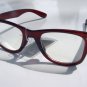 WAYFARER STYLE CLEAR LENS GLASSES DARK BROWN FRAMES RETRO LOOK