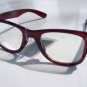 WAYFARER STYLE CLEAR LENS GLASSES DARK BROWN FRAMES RETRO LOOK