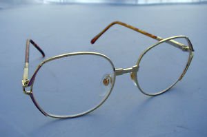 4 PAIRS LARGE RETRO READING GLASSES GOLD METAL FRAME PINK TRIM +3.5 ...