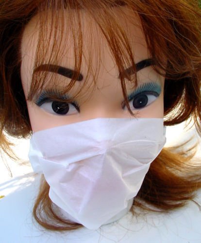 NEW 96 x DISPOSABLE DUST FACE MASKS UNISEX WHITE 2-PLY PAPER CLEANING DIY MASK