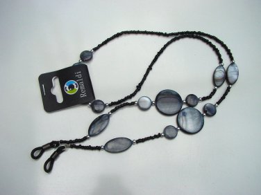 NEW BEADED GLASSES NECK CHAIN LANYARD SAFETY CORD STRAP SPECS HOLDER TAMAR GREY