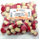100 NEW CORKS FOR WINE WINEMAKING RED PLASTIC TOP FLANGED