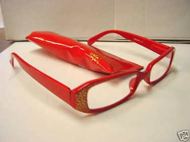 STYLISH READING GLASSES DESIGNER RED GOLD +1.0 D503