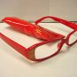 STYLISH READING GLASSES DESIGNER RED GOLD +1.0 D503