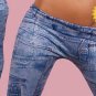 BRAND NEW DENIM PATCH JEANS LOOK LEGGINGS JEGGINGS TIGHTS FASHION UK 8 10 12