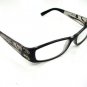 QUALITY READING GLASSES PLAIN BLACK FRAMES & DIAMANTE DECORATED ARMS + 2.5 E50