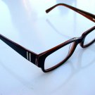 CLEAR LENS OPTICAL FRAMED GLASSES SPRUNG ARM BLACK & BROWN READING A196B
