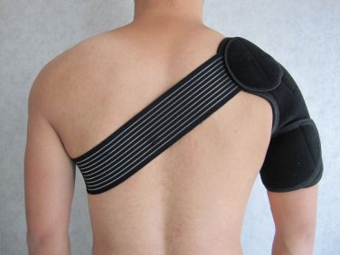 NEW SHOULDER SUPPORT BRACE STRAP MAGNETIC NEOPRENE GYM LIFTING INJURY WEIGHT