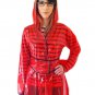 QUALITY LADIES PVC RAINCOAT JACKET MAC RAIN 40'S STYLE COAT RED XL FR18