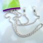 GLASSES ROPE TWIST NECK CHAIN SILVER COLOUR METAL LANYARD CORD