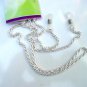GLASSES ROPE TWIST NECK CHAIN SILVER COLOUR METAL LANYARD CORD