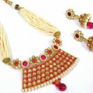 Unique Shaped Pink Necklace Set