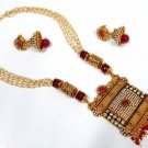 Lovely Golden Bandhani Necklace Design