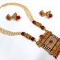 Lovely Golden Bandhani Necklace Design