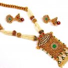 Green Shaded Bandhani Necklace Design