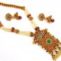 Green Shaded Bandhani Necklace Design