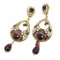 Fashion Gold Metal Drop Brown Earrings