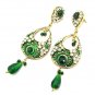 Fashion Gold Metal Drop Green Earrings