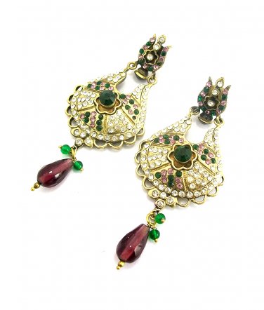 Gothic Style Womens Multi Gold Filled Five-pointed Drop Earrings