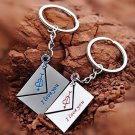 2pcs Pair Couple Keychains I Love You Heart Letter Card USA Shipper Fast #44
