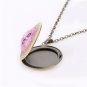 Red Cardinal Bird Cabochon LOCKET Pendant Silver Chain Necklace USA Ship #165