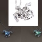 Luminous Stone Blue Green Horse Silver Plated Necklace Chain Pendant USA Shipper Luminous Stone Blue Green Horse Silver Plated Necklace Chain Pendant USA Shipper