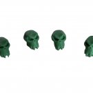 4pc Set Green Orc Skull Valve Stem Cap Covers Unique Stylish 3D Printed Gift