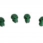4pc Set Green Orc Skull Valve Stem Cap Covers Unique Stylish 3D Printed Gift